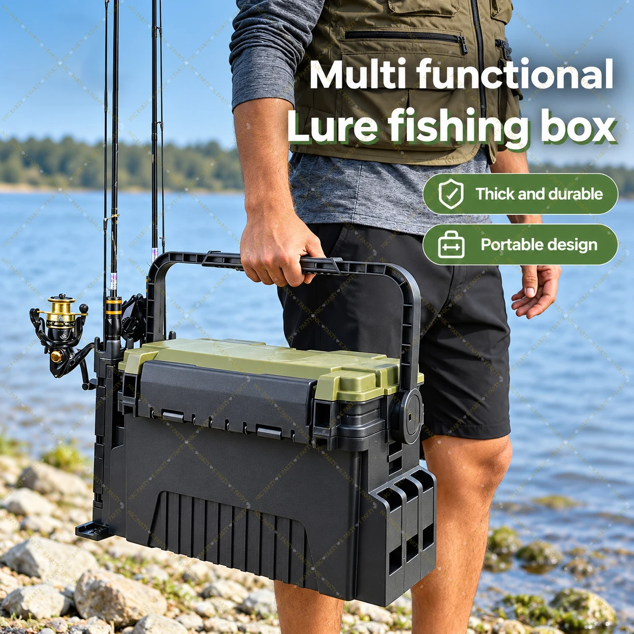 Fishing Kayak Crate - Caixa de pesca de grande capacidade,
